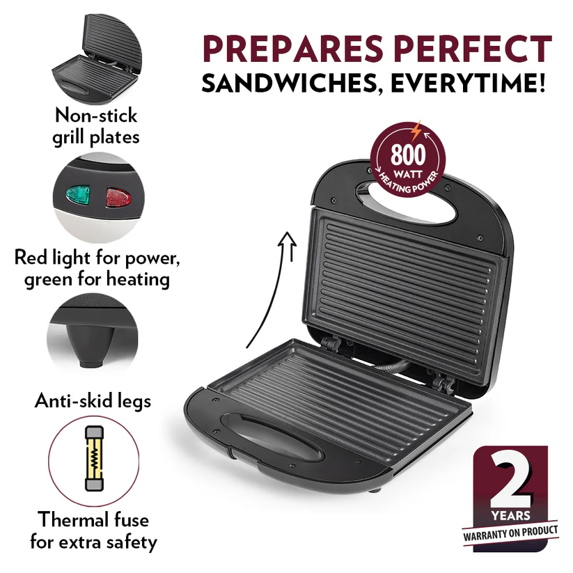 KLASSY GRILL SANDWICH MAKER AM-BSM07-BM