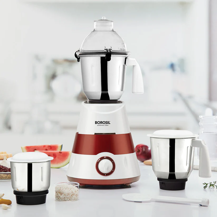 SUPERMAX 750W RED MIXER GRINDER (AM-HAMG750W28-BM)
