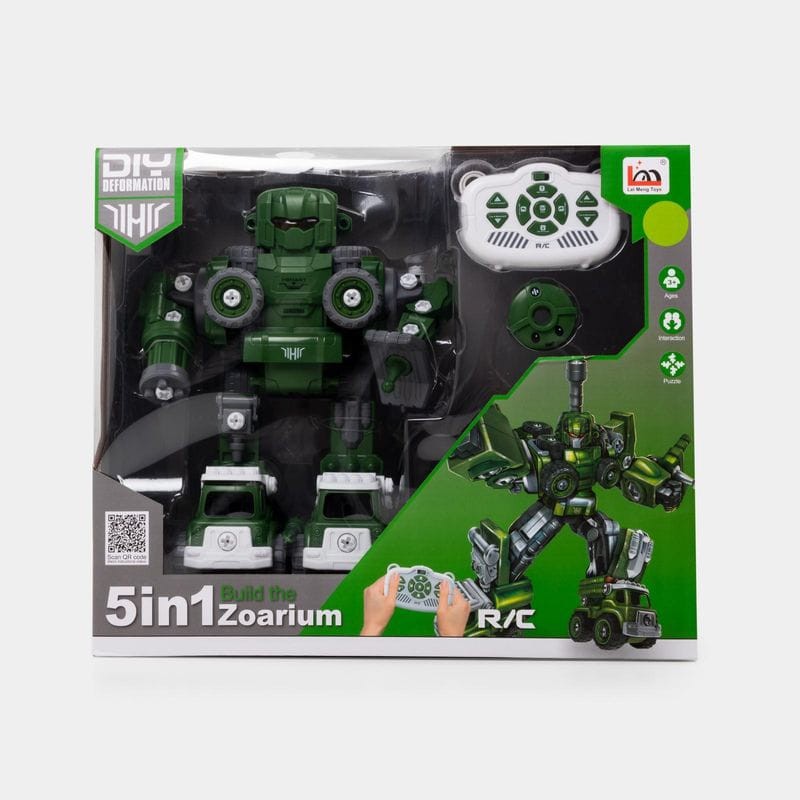 ROBOT REMOTE PREMIUM Toy Truck Set - SS00716RK Set of four green and white army vehicles