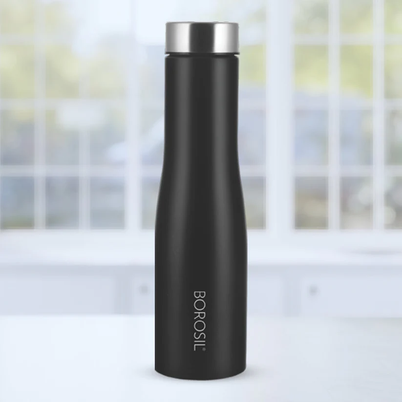 Swan Stainless Steel Single Wall Bottle, Black, 1L (AM-BSW1000BK31-BM)