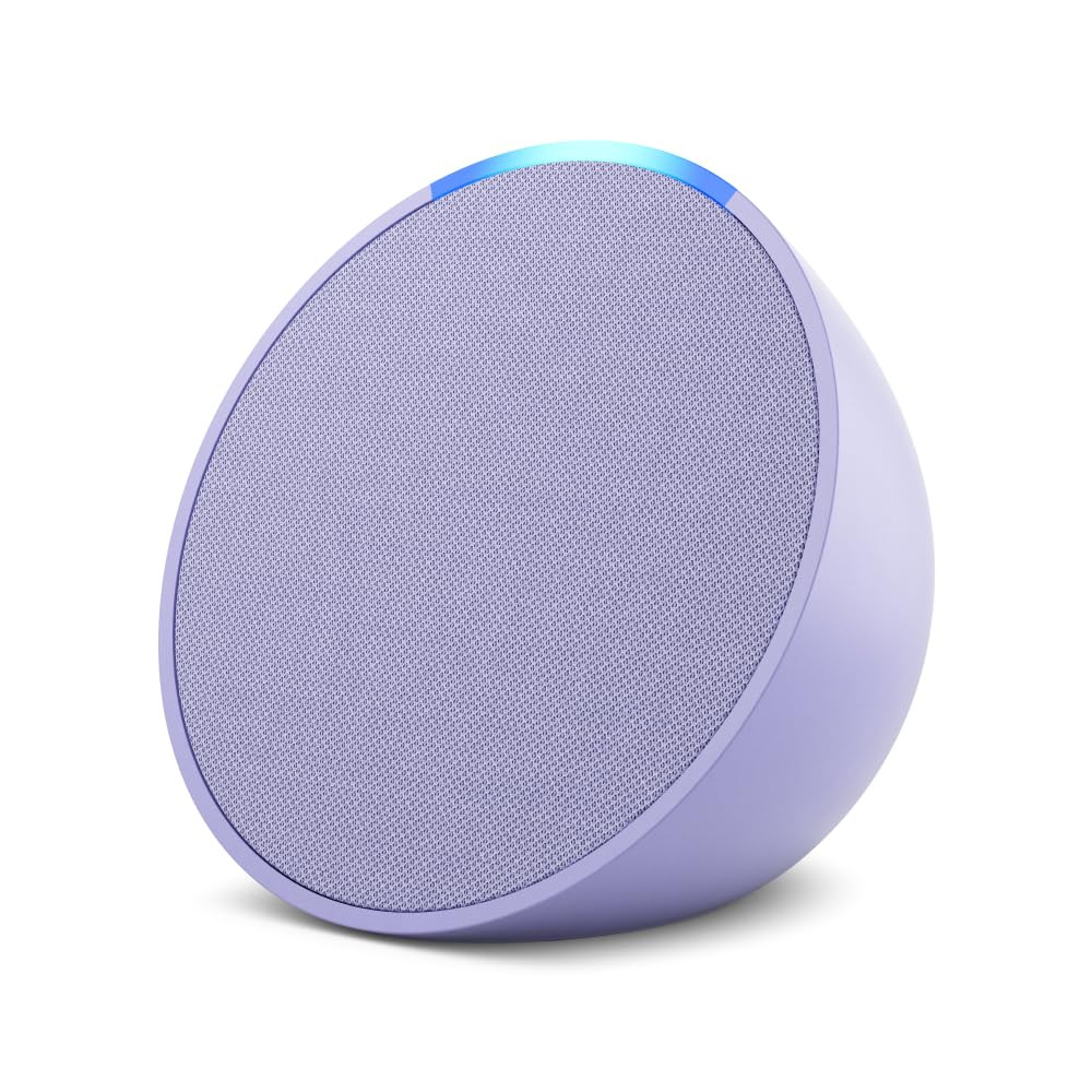 Amazon Echo Pop| Smart speaker with Alexa and Bluetooth| Full sound, balanced bass, crisp vocals| PURPLE  (AM-AMECPOALBTPU994-BM)